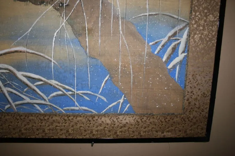 Japanese Edo Period Screen with Cranes