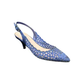 Jewel Navy Crystal Sling Back