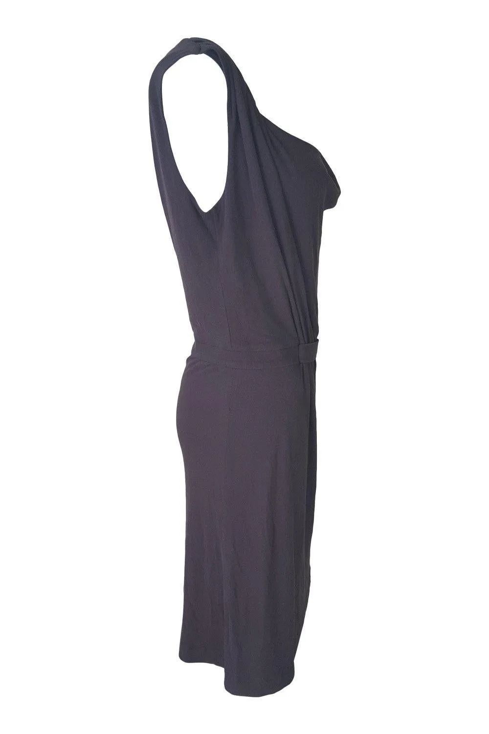 JOSEPH Alina Draped Vicose Brown Sleeveless Dress (IT 40)