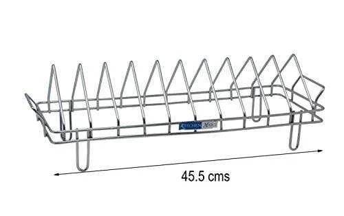 Kitchen Mart Plate Rack / Stand, 10 Slots (45 cms), Stainless Steel