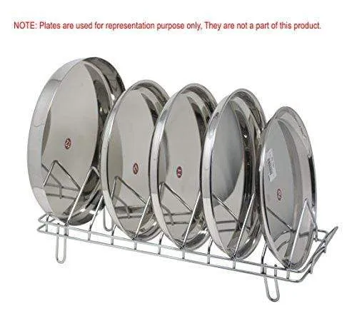 Kitchen Mart Plate Rack / Stand, 10 Slots (45 cms), Stainless Steel