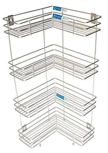 Kitchen Mart Stainless Steel L-Shaped rack 4 tier