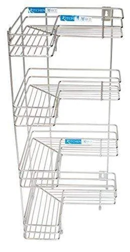 Kitchen Mart Stainless Steel L-Shaped rack 4 tier