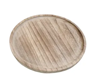 Large Round Rustic Wood Tray