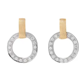 Marco Bicego Jaipur Gold 18K Yellow Gold Flat-Link Diamond Stud Earrings