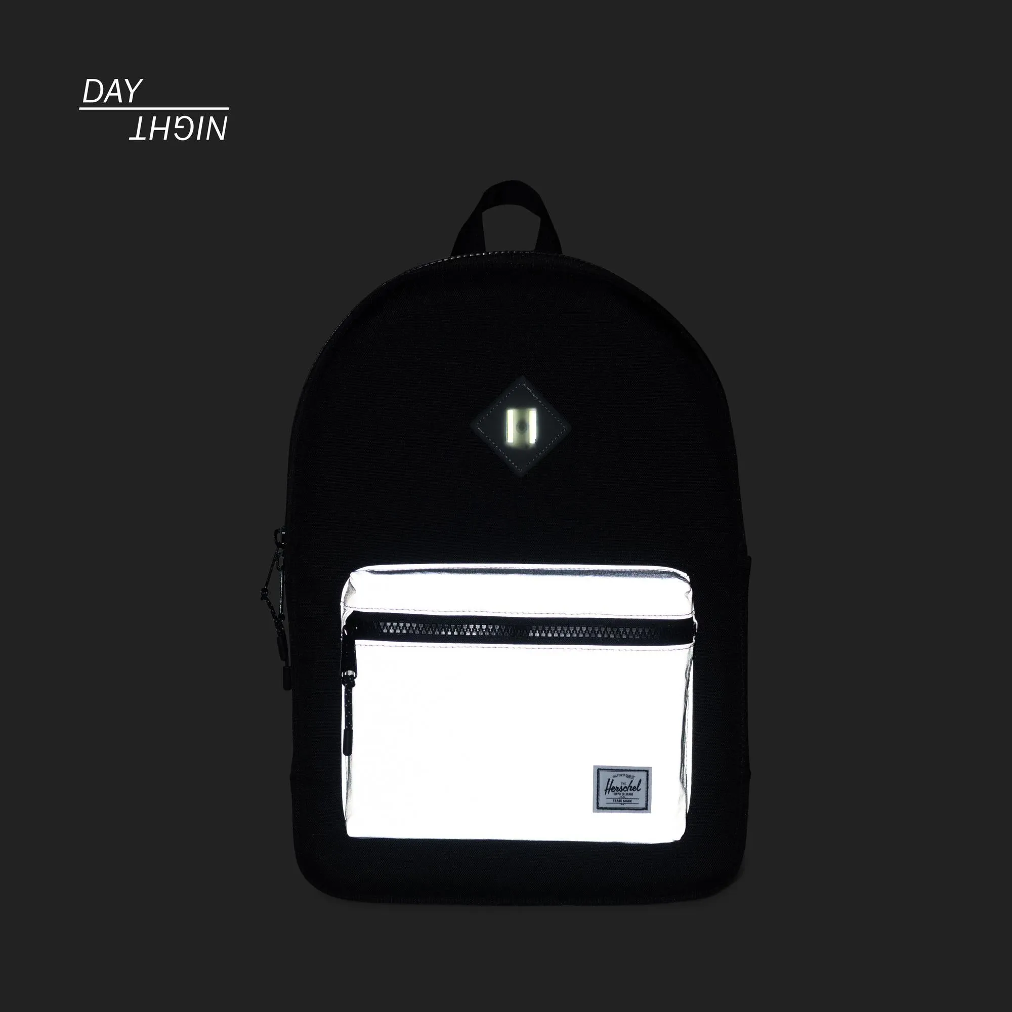 Mochila Herschel Heritage Youth X-Large Black/Silver Reflective