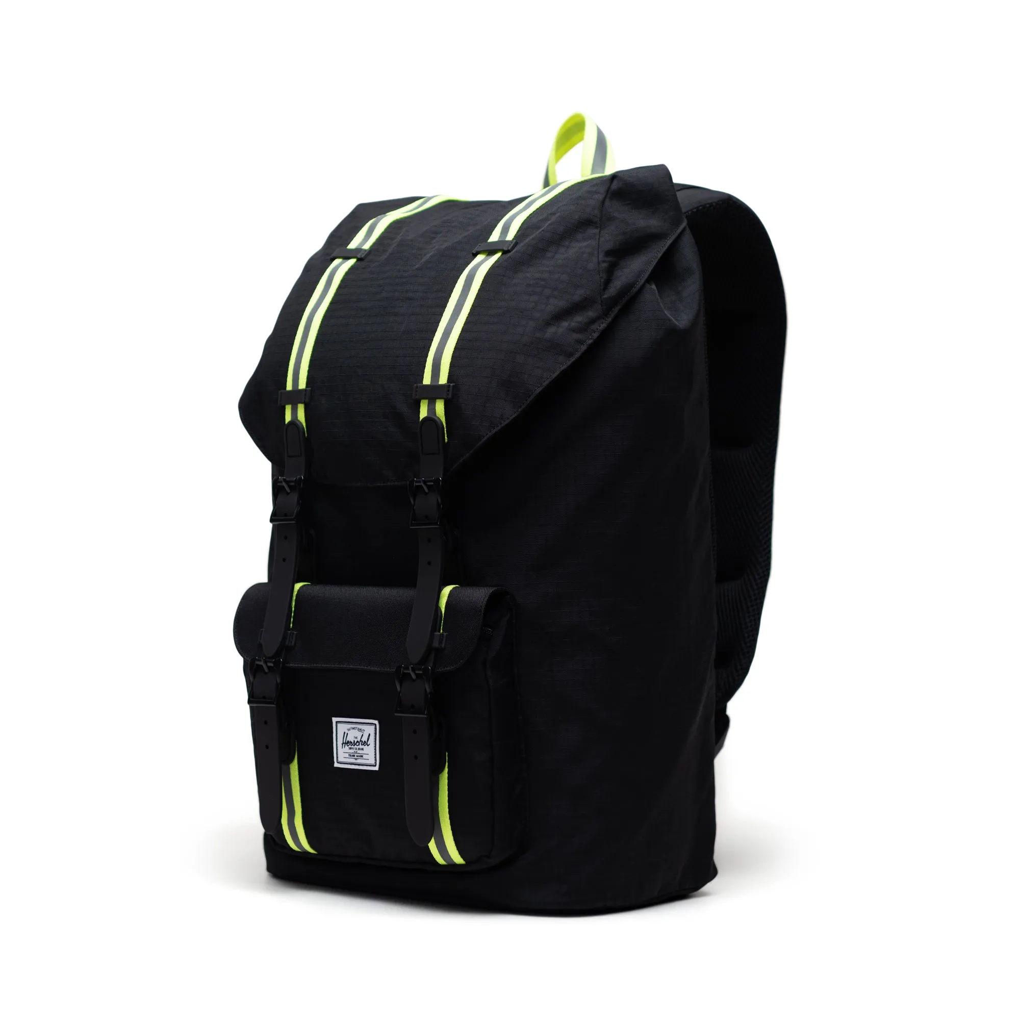 Mochila Herschel Little America Black Enzyme Ripstop/Black/Safety Yellow - Reflective