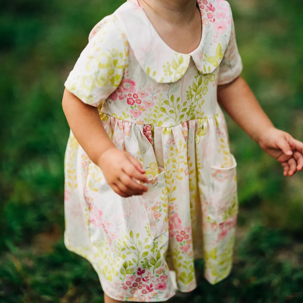 Muted Floral Twirl Dress