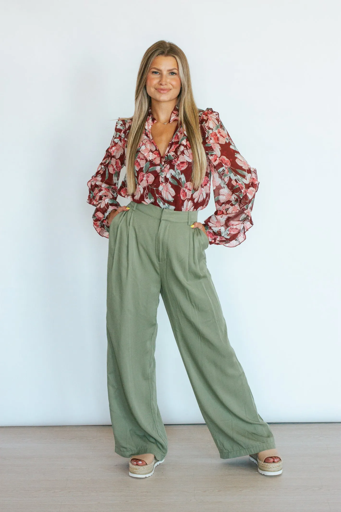 On the Lookout Floral Print Blouse