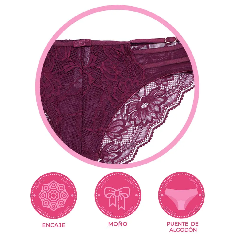 Pantie coordinable con detalle de encaje  74430 Lady Carnival