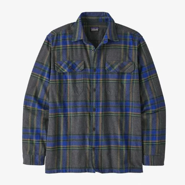 Patagonia Long Sleeve Organic Cotton MW Fjord Flannel Shirt Mens