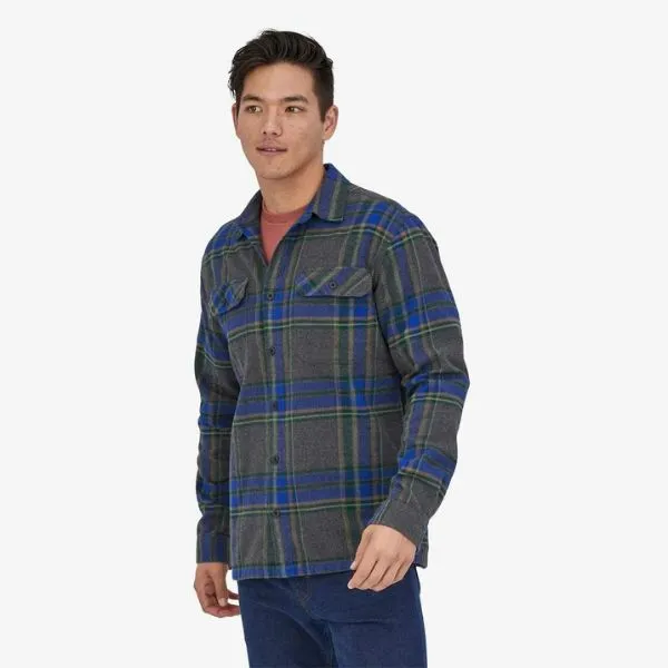 Patagonia Long Sleeve Organic Cotton MW Fjord Flannel Shirt Mens