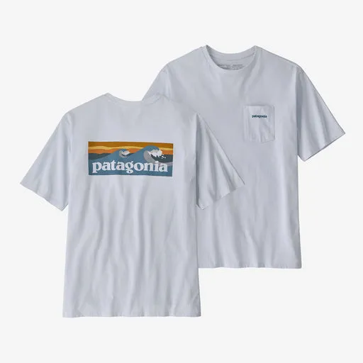 PATAGONIA Men's Boardshort Logo Pocket Responsibili-Tee White