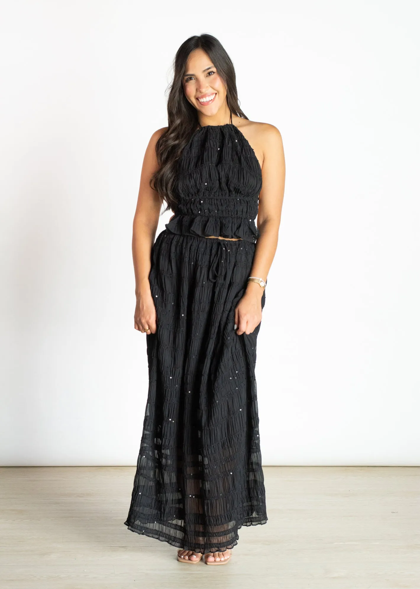 Starry Skies Black Maxi Skirt