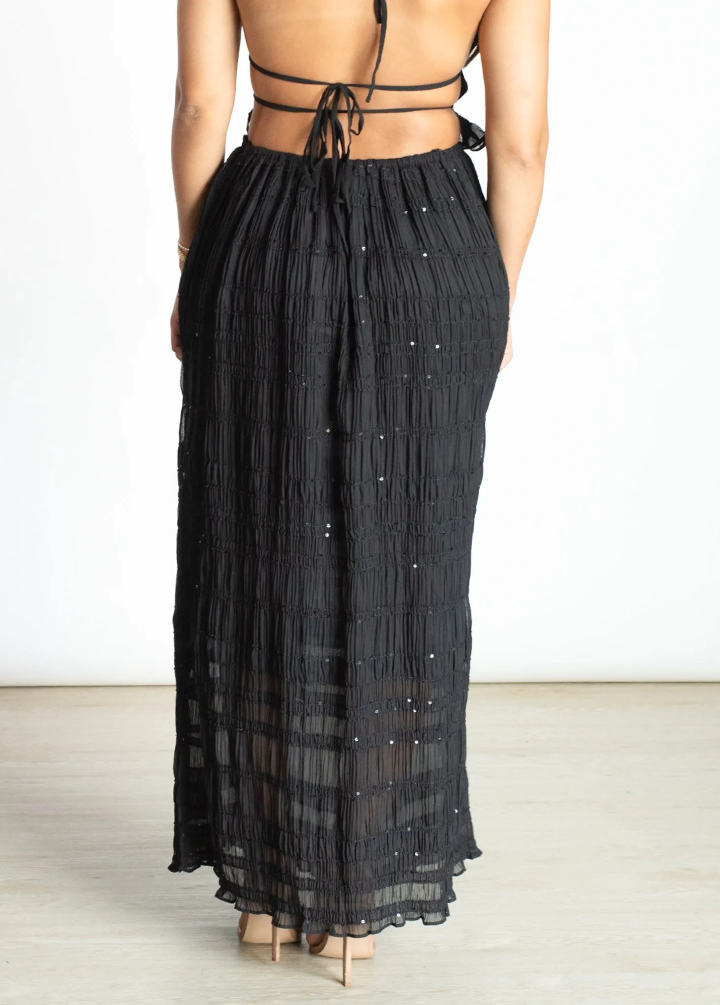 Starry Skies Black Maxi Skirt