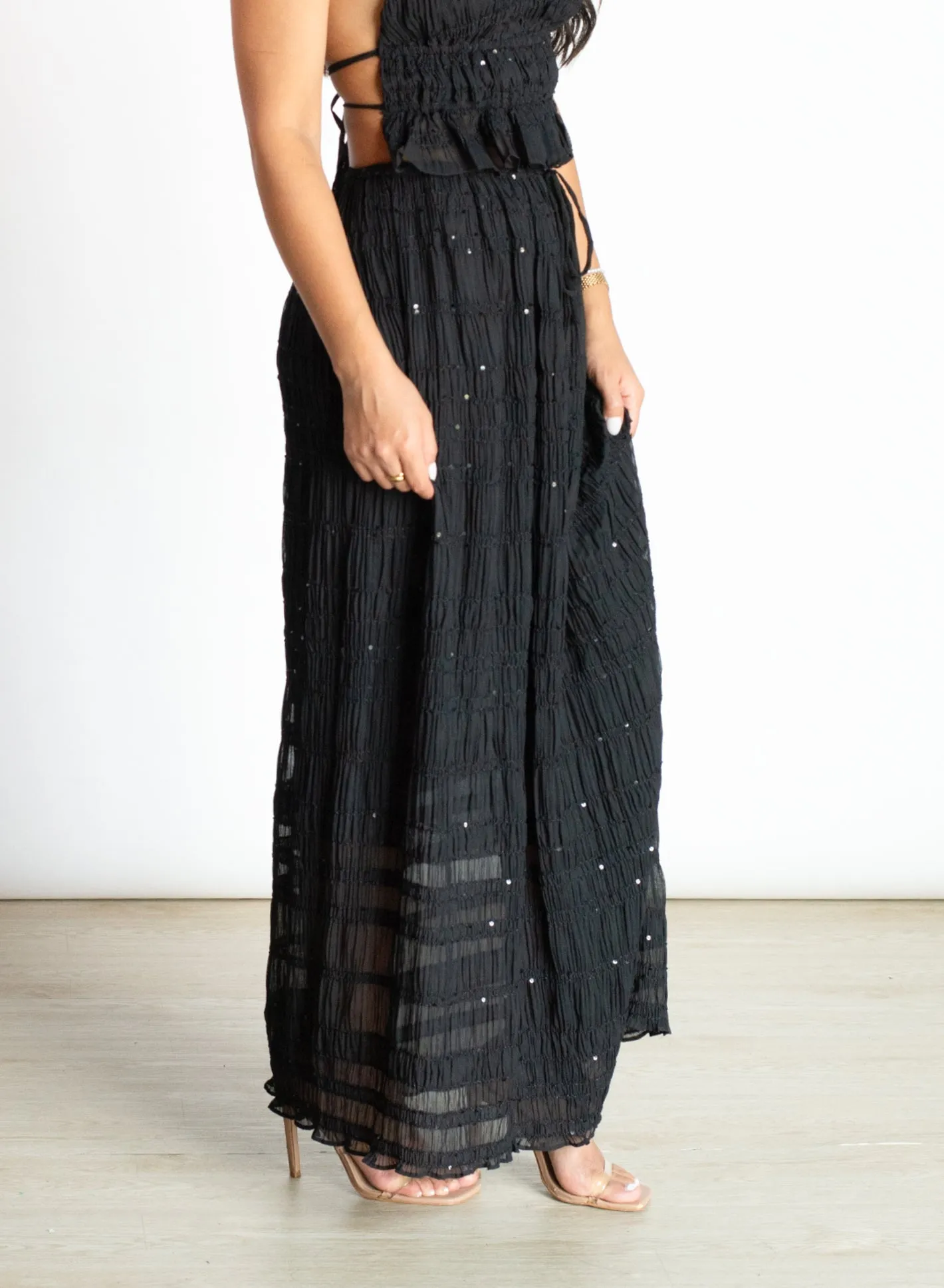 Starry Skies Black Maxi Skirt