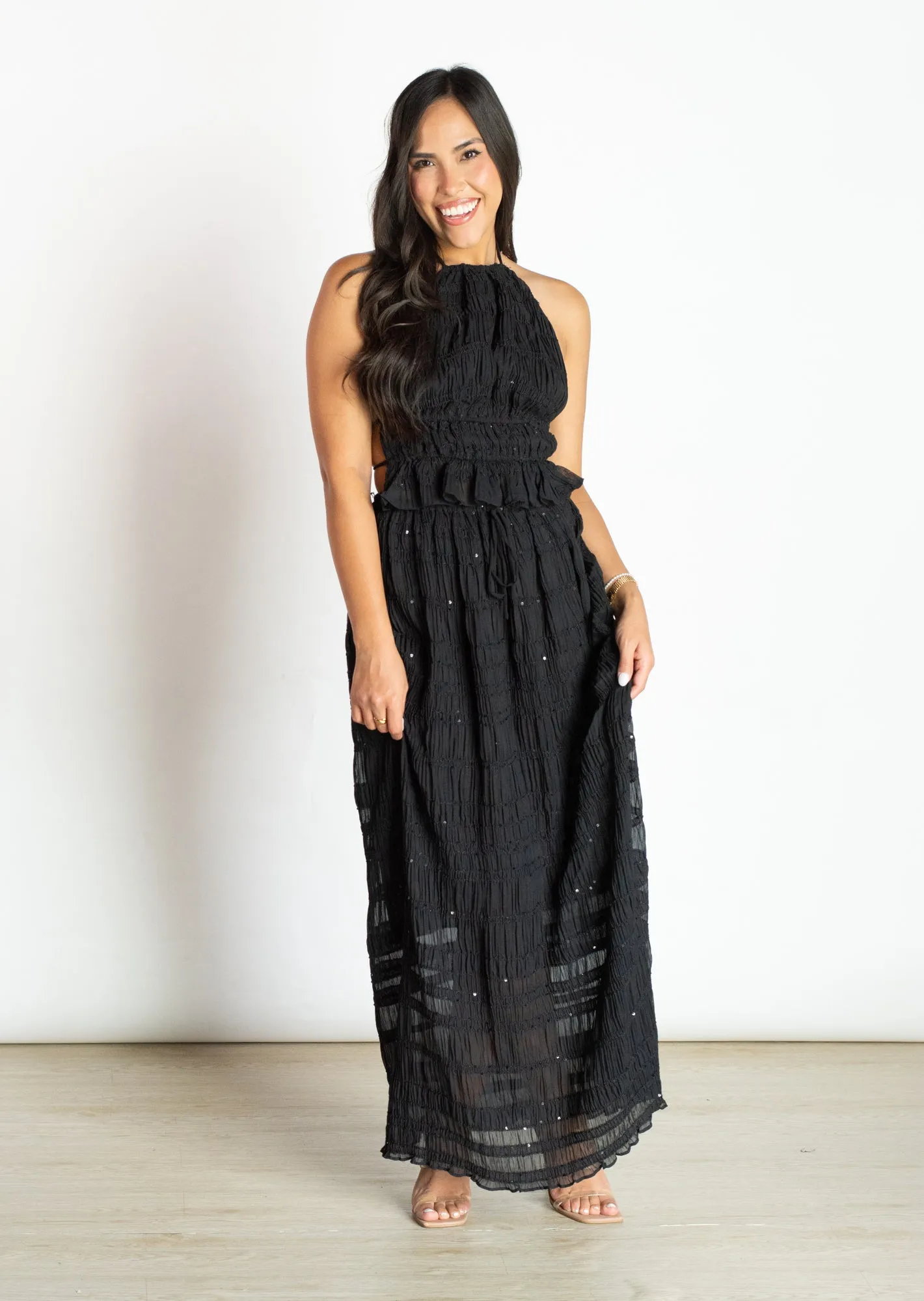 Starry Skies Black Maxi Skirt