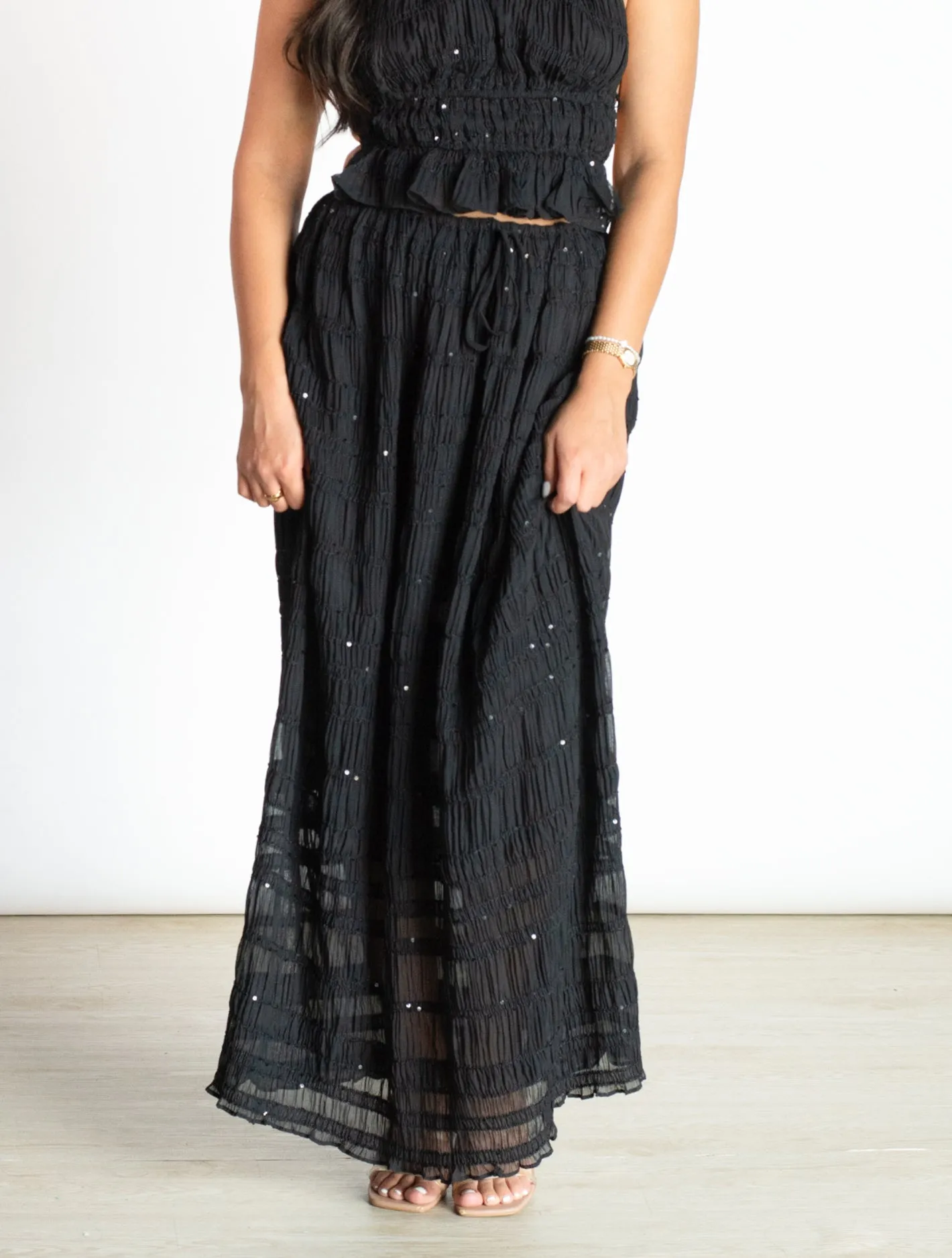 Starry Skies Black Maxi Skirt