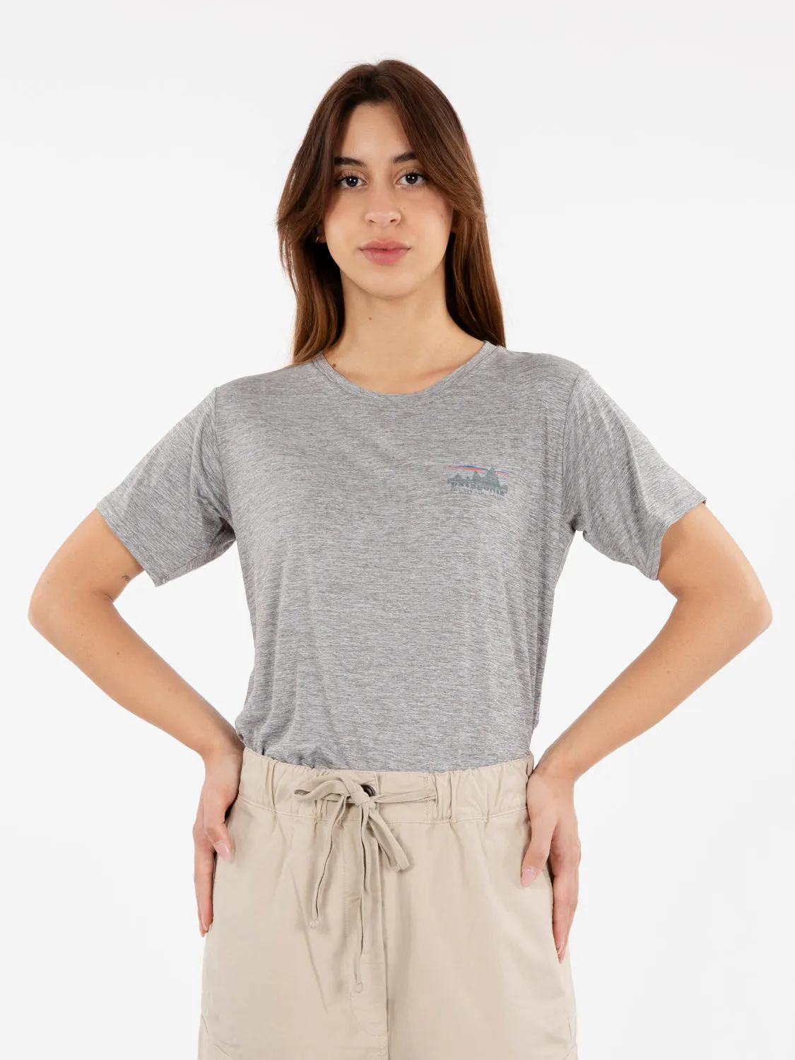 T-shirt Capilene Cool Daily logo stampato grigio