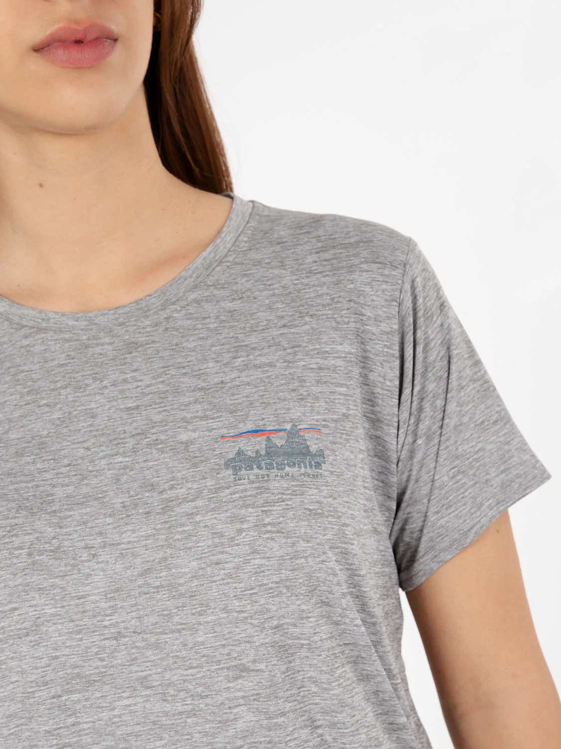 T-shirt Capilene Cool Daily logo stampato grigio