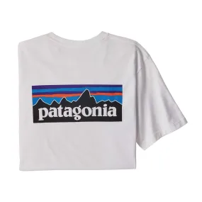 T-shirt Patagonia P-6 Logo Pocket Responsibili-Tee Bianco