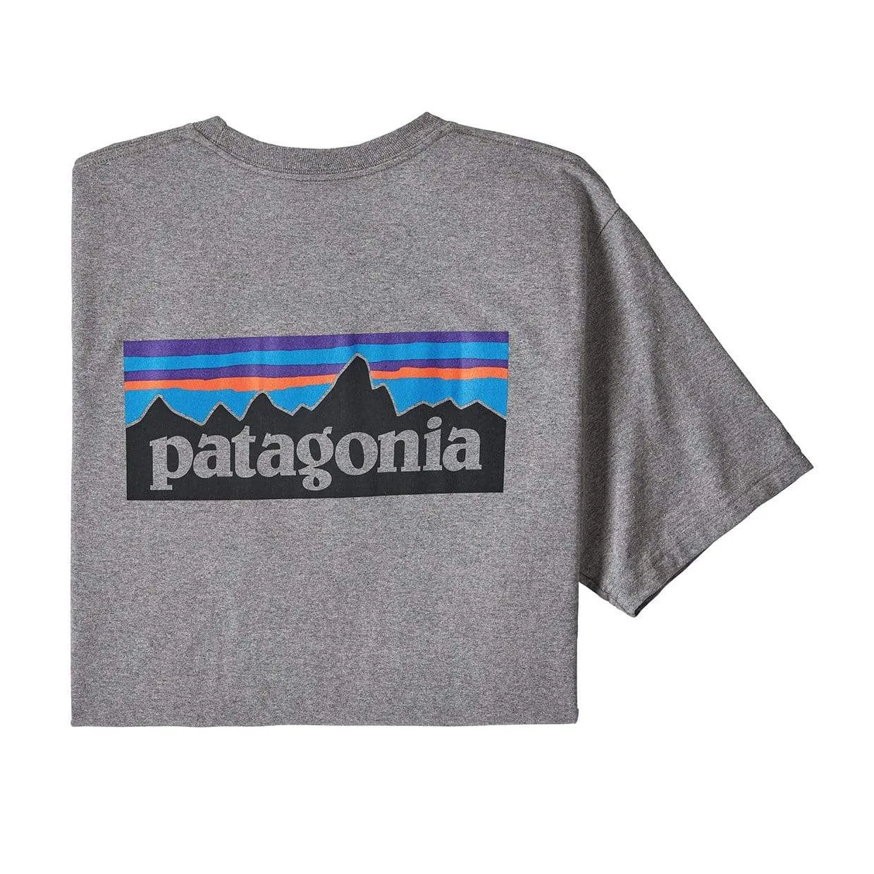 T-shirt Patagonia P-6 Logo Pocket Responsibili-Tee Grigio