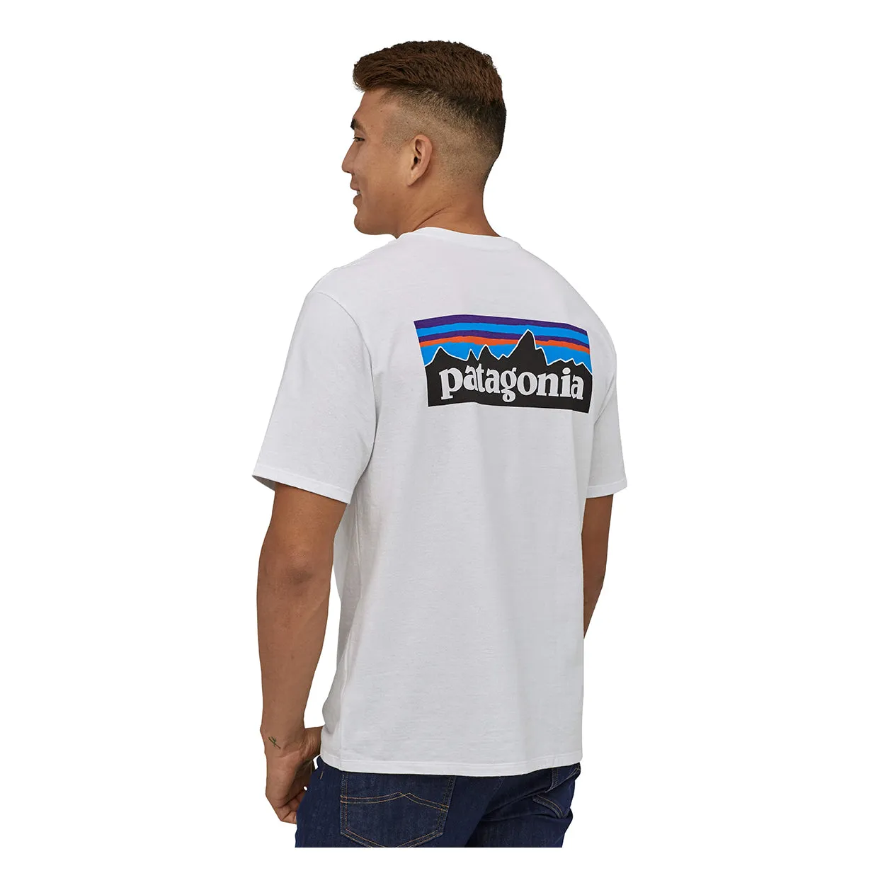 T-shirt Patagonia P-6 Logo Responsibili-Tee Bianco