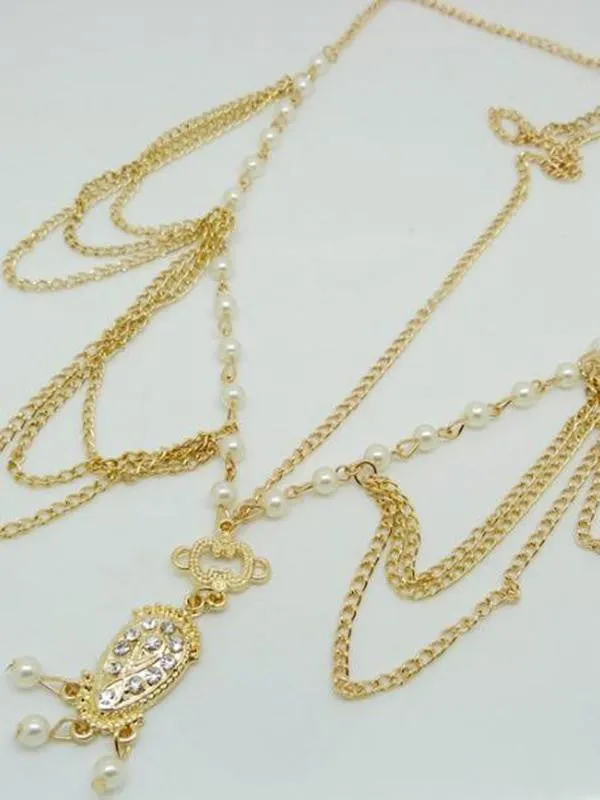 [US Warehouse] Tassel Rhinestone Beads Forehead Chain