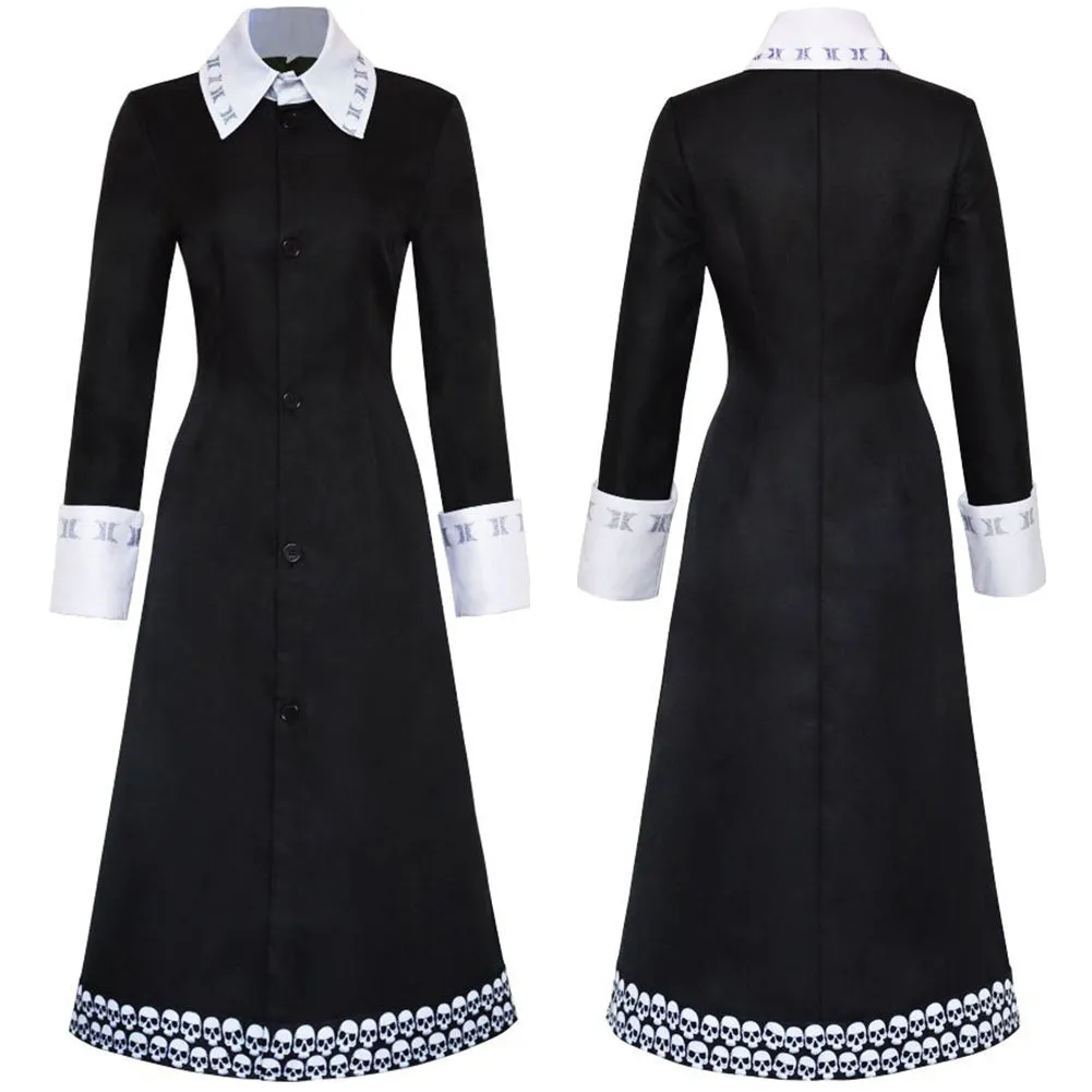 Wednesday Addams Cosplay Costume Kids Girls Dress Halloween Carnival Party Suit